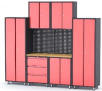Комплект металлической гаражной мебели 9 пр. 460х2180х2670мм (шкаф навесной двухстворчатый 1 полка: 300х660х760-2шт, шкаф напольный двухстворчатый 3 п_Rock FORCE