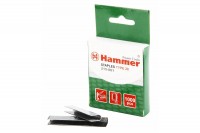 34001 Скобы для степлера Hammer Flex 215-001  12мм, ширина 5мм, сечение 1.2мм, U-образные (тип 28) 1000шт.