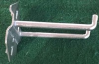 Крючок металлический двойной для перфорированной панели (?-6мм, L-75мм)_Rock FORCE