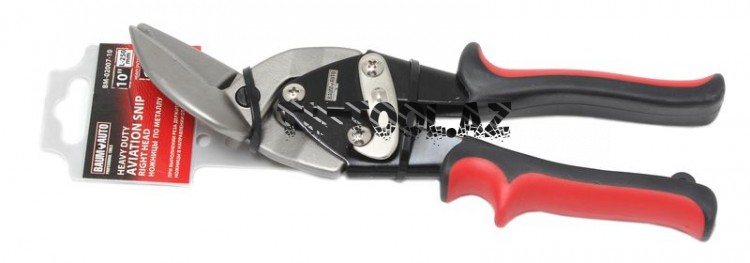 Ножницы по металлу "правый рез" усиленные 10" - 255мм, на пластиковом держателе_BaumAuto_BaumAuto